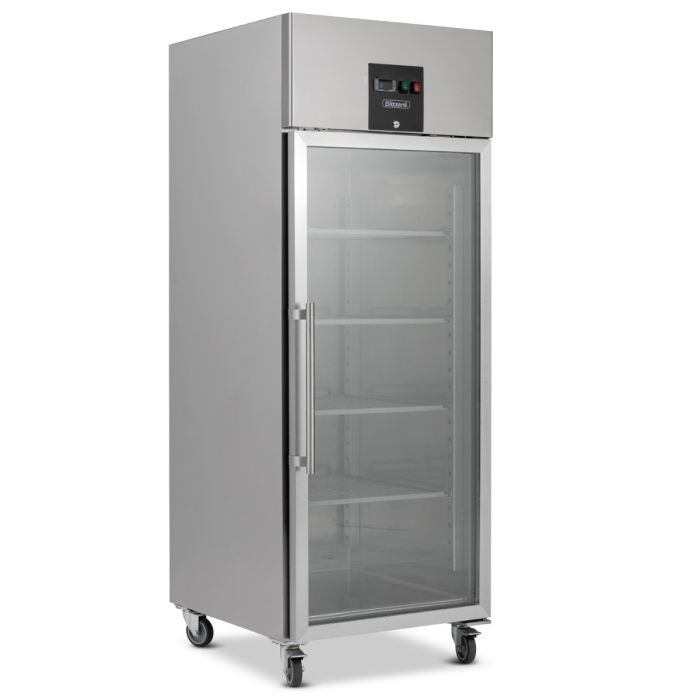 BLIZZARD BR1SSCR Single Glass Door Ventilated GN Refrigerator 650L