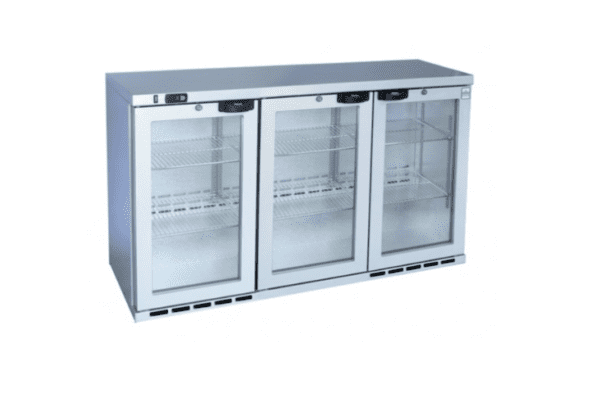 OSBORNE 280ES-GSI eCold Low Height Silver Commercial Triple Door Bottle Cooler