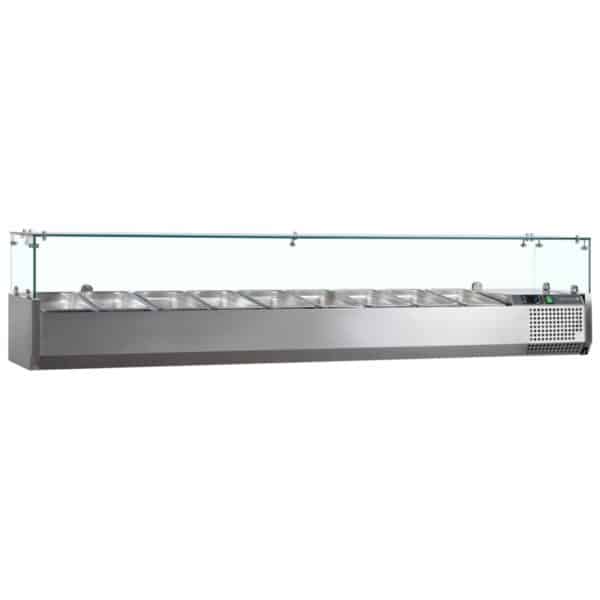 TEFCOLD GVC33-150 Commercial Topping Unit With Glass Canopy - 7 Pan