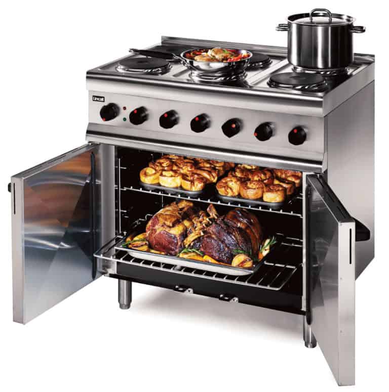 Lincat Silverlink 600 Electric Free-standing Oven Range - Castors at Rear - 6 Plates - W 900 mm - 16.5 kW [3-Phase]
