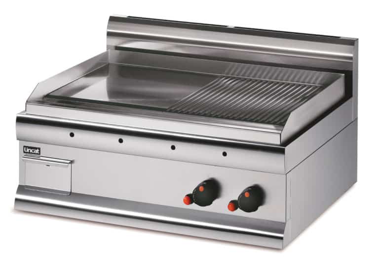 Lincat Silverlink 600 Propane Gas Counter-top Griddle - Half-Ribbed Plate - W 750 mm - 8.0 kW