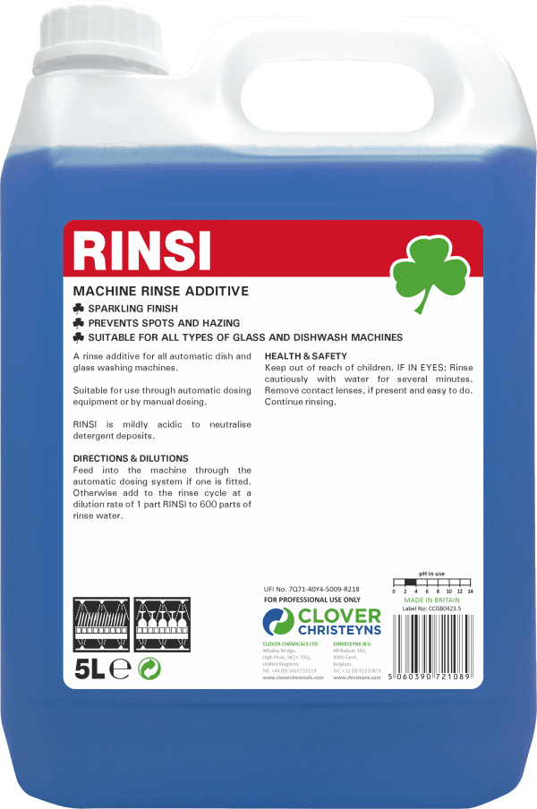 Clover Rinsi Machine Rinse Additive 2 x 5LTR #451-5ltr